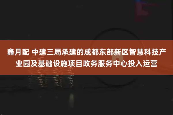 鑫月配 中建三局承建的成都东部新区智慧科技产业园及基础设施项目政务服务中心投入运营