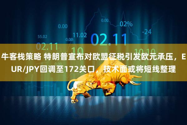 牛客栈策略 特朗普宣布对欧盟征税引发欧元承压，EUR/JPY回调至172关口，技术面或将短线整理